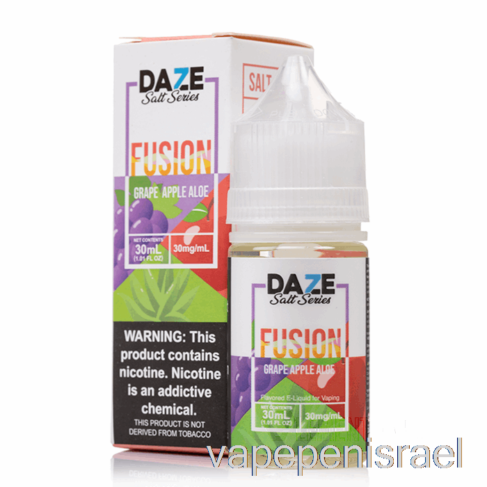 חד פעמי Vape ישראל ענבים תפוח אלוורה - 7 Daze מלח פיוז'ן - 30 מ"ל 30 מ"ג